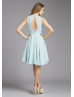 Chiffon Keyhole Back High Low Bridesmaid Dress